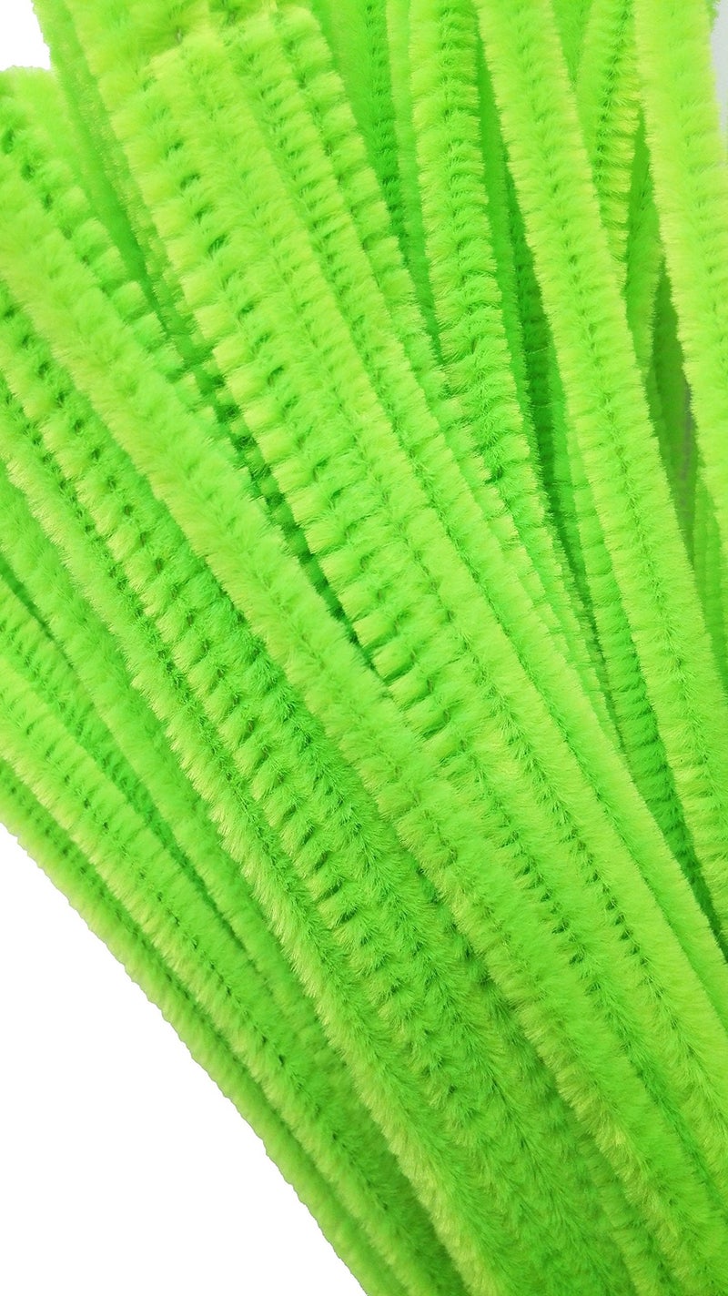 Carykon Super Fuzzy Chenille Stems Pipe Cleaners  Pack of 100 (Light Green) - Image 4
